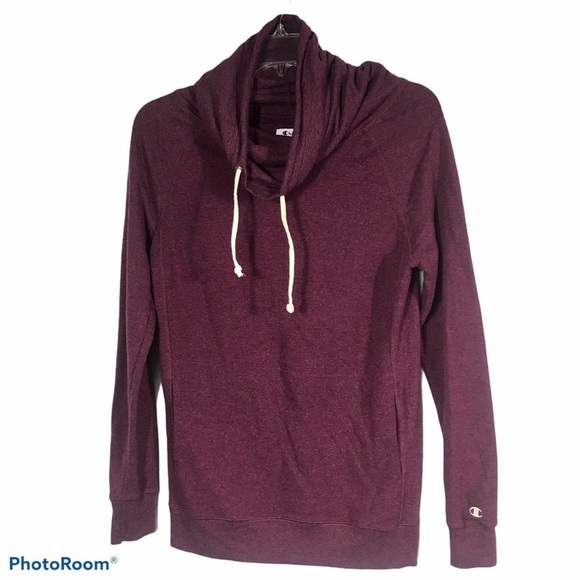 Champion Maroon Funnel Sweatshirt with Drawstrings - Picture 1 of 9